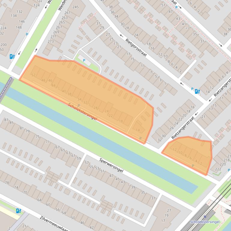 Kaart van postcodegebied 2496MP.