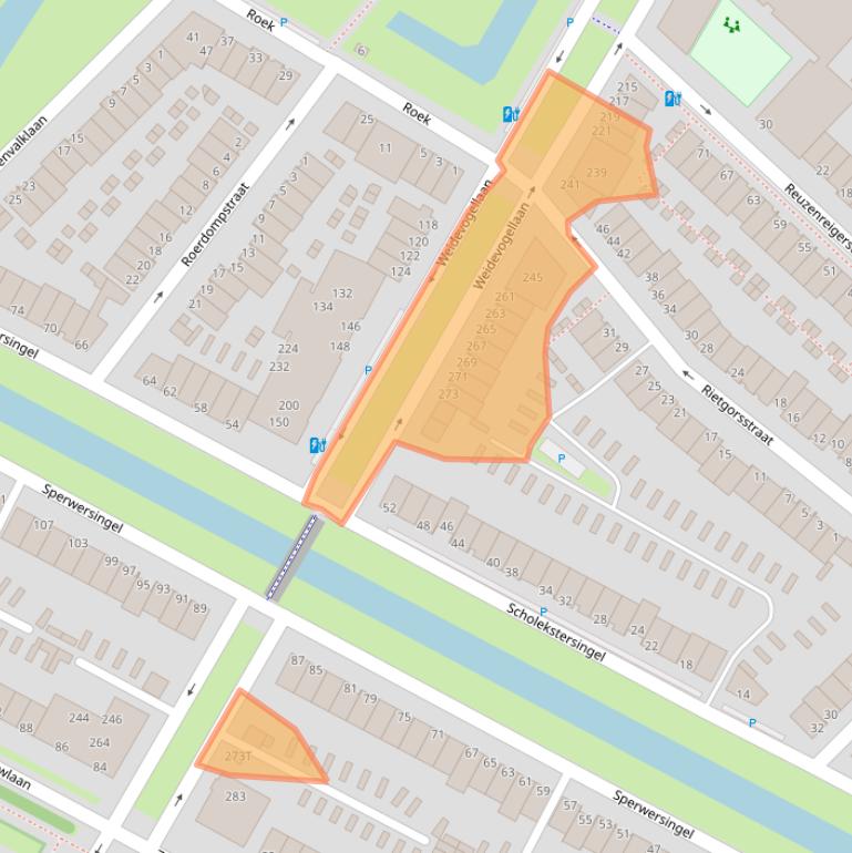 Kaart van postcodegebied 2496MV.