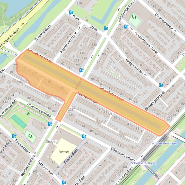 Kaart van postcodegebied 2496NH.