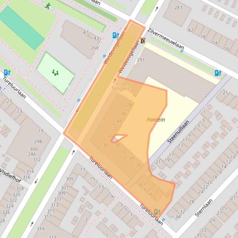 Kaart van postcodegebied 2496NJ.