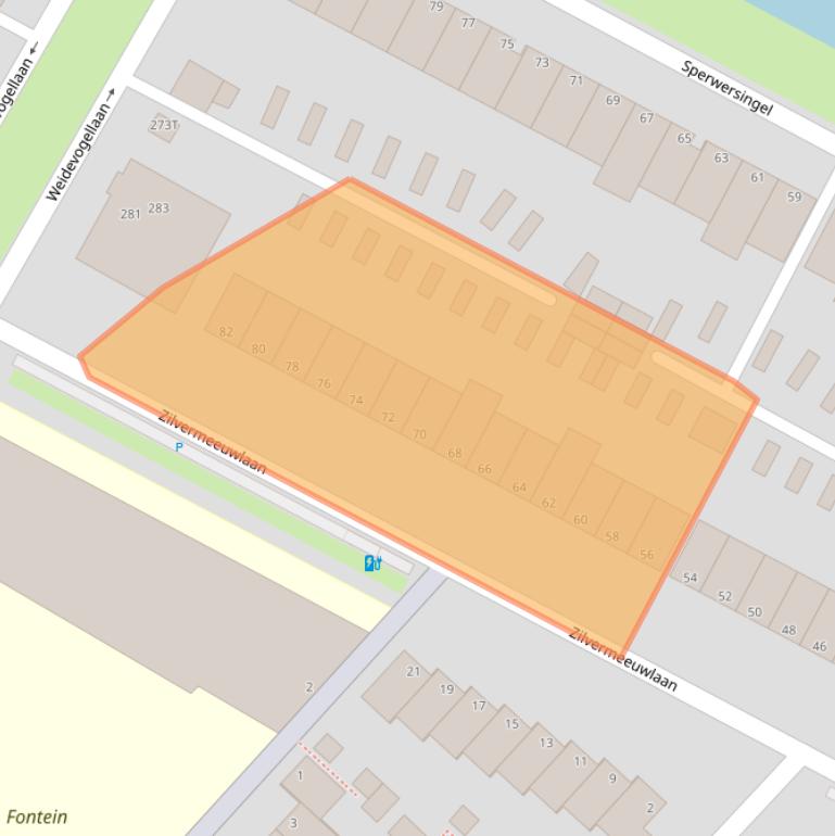 Kaart van postcodegebied 2496NV.