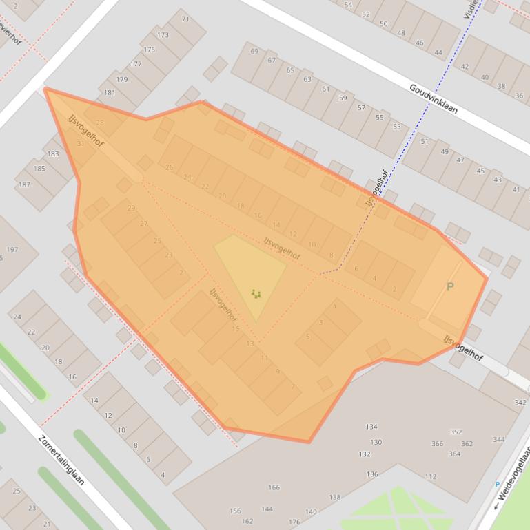 Kaart van postcodegebied 2496PE.