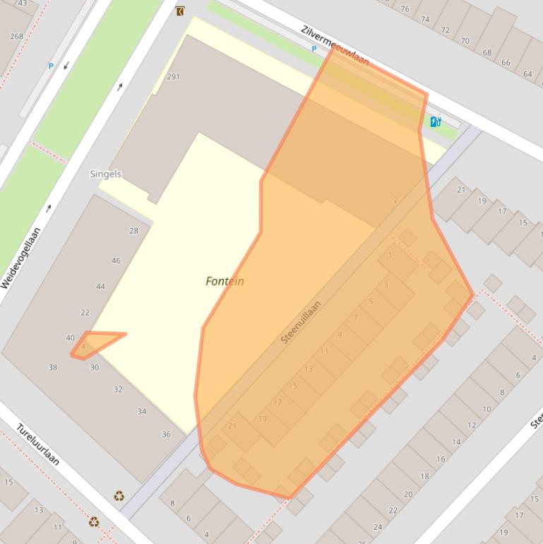 Kaart van postcodegebied 2496PN.