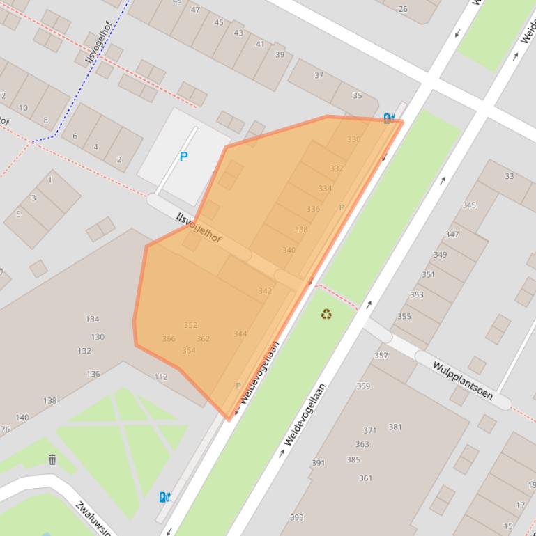 Kaart van postcodegebied 2496PS.