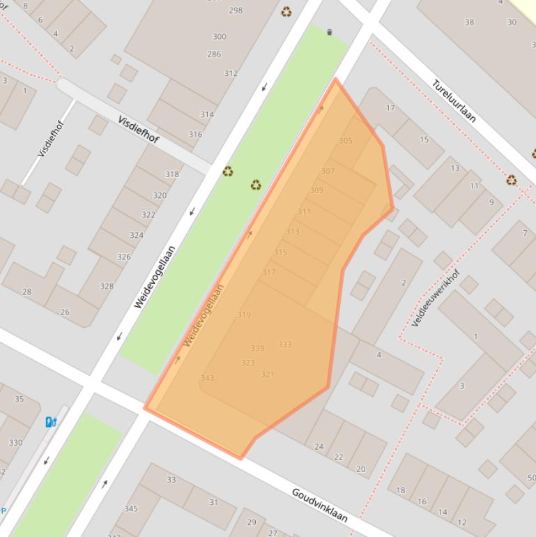 Kaart van postcodegebied 2496PV.