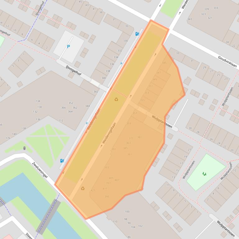 Kaart van postcodegebied 2496PW.