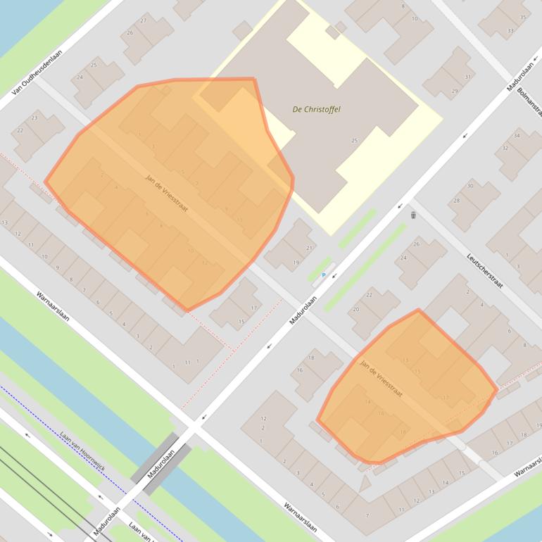 Kaart van postcodegebied 2496RB.