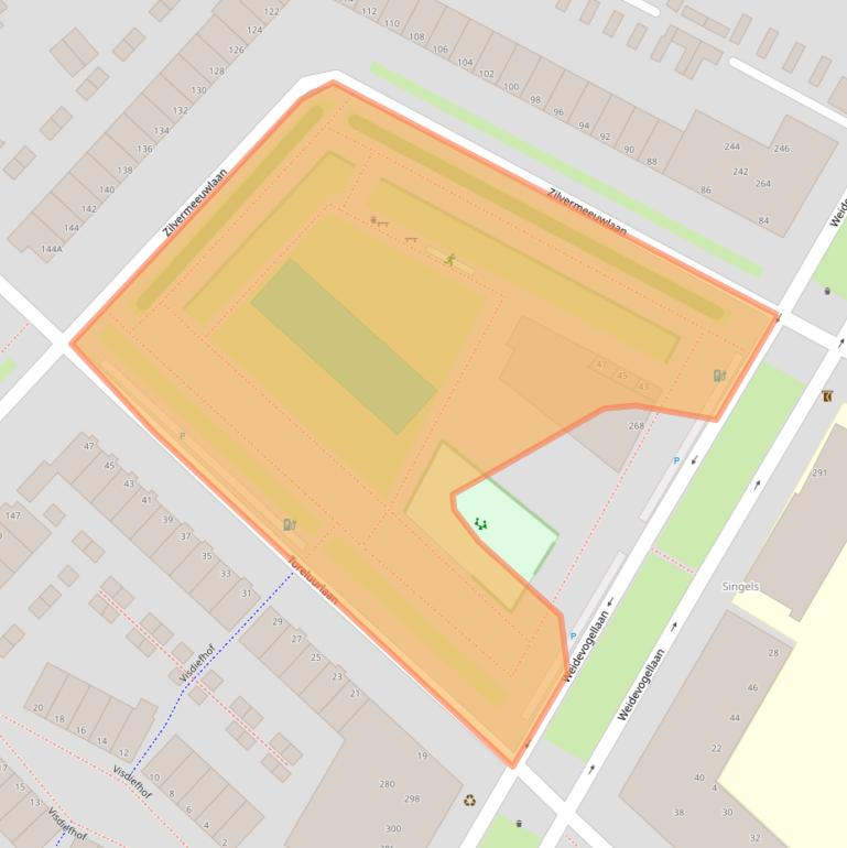 Kaart van postcodegebied 2496RC.