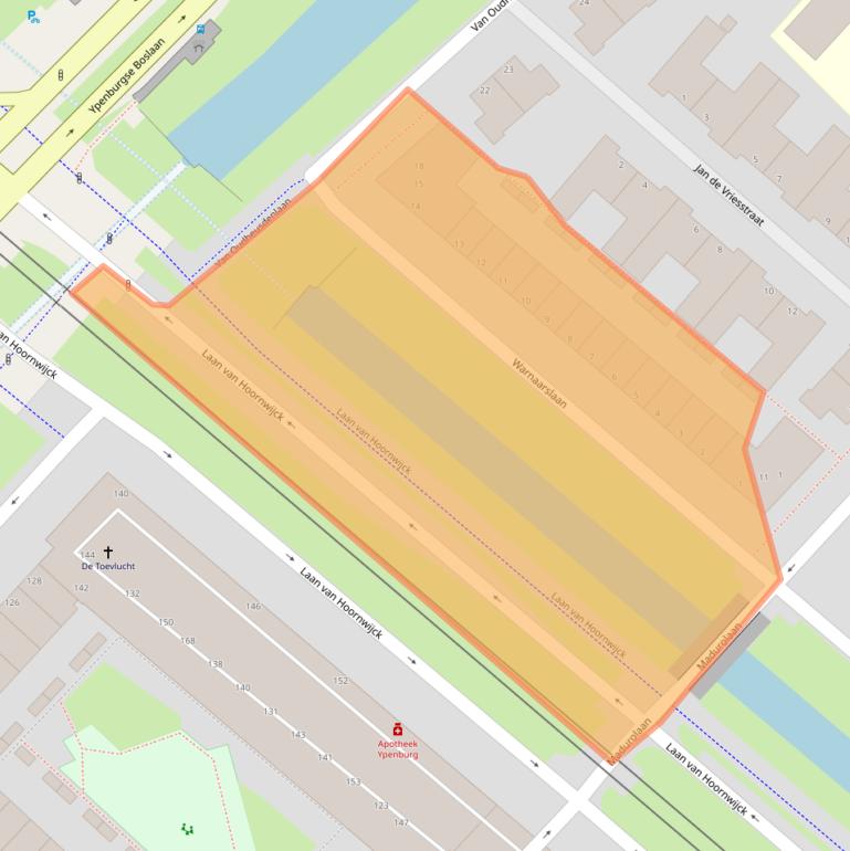 Kaart van postcodegebied 2496RJ.