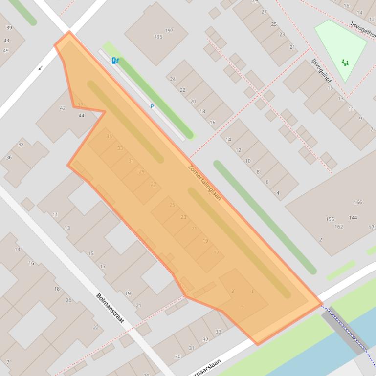 Kaart van postcodegebied 2496RL.