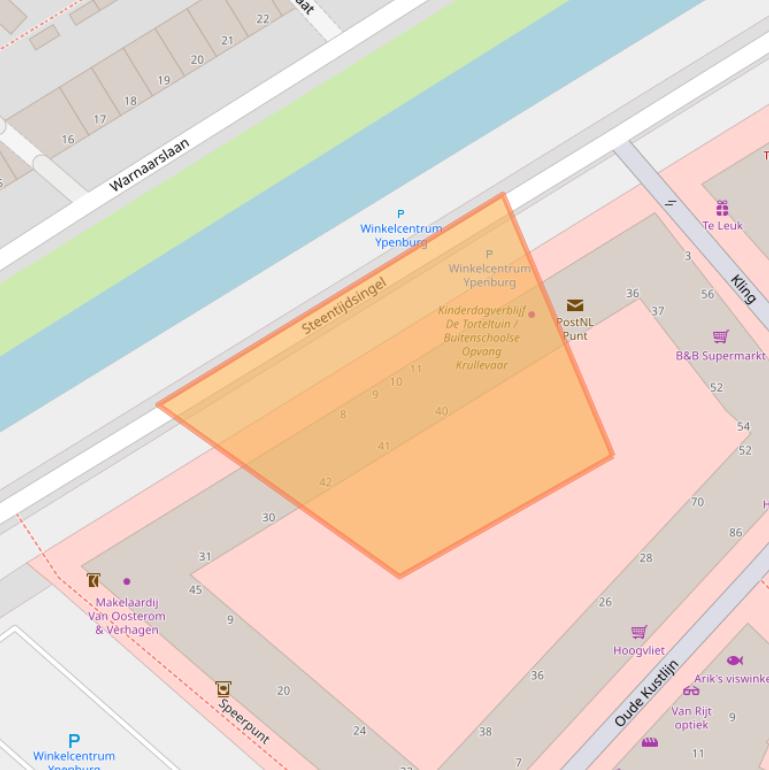 Kaart van postcodegebied 2496SG.