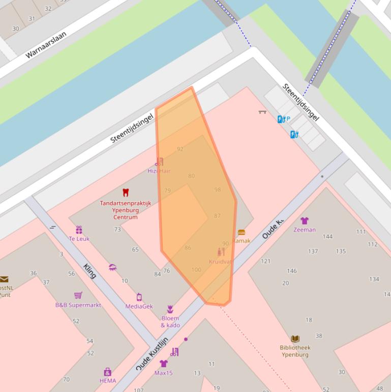 Kaart van postcodegebied 2496SJ.