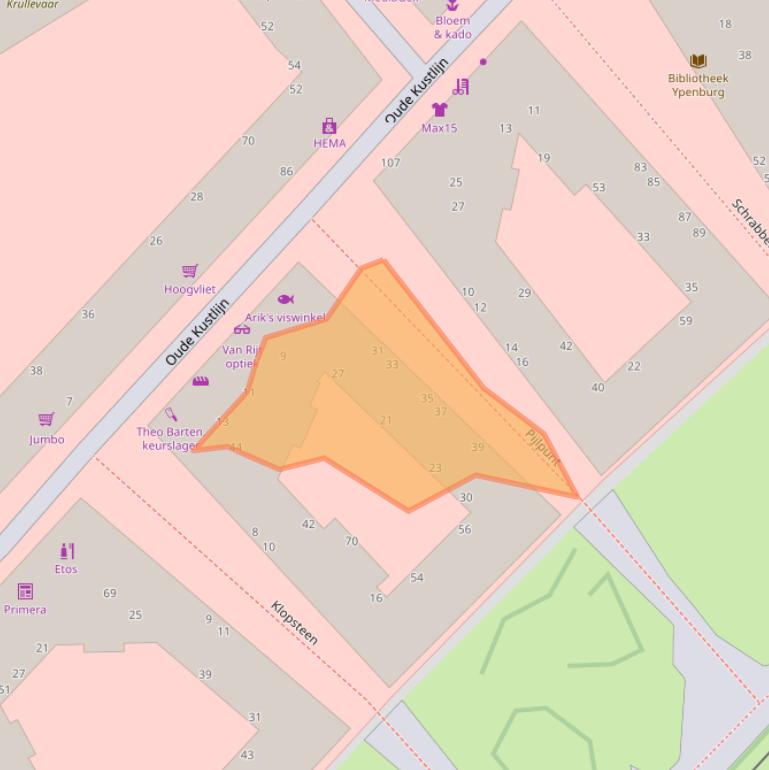 Kaart van postcodegebied 2496SP.