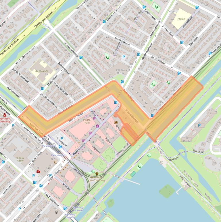 Kaart van postcodegebied 2496SV.