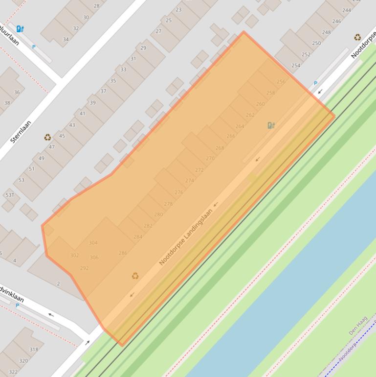 Kaart van postcodegebied 2496TB.