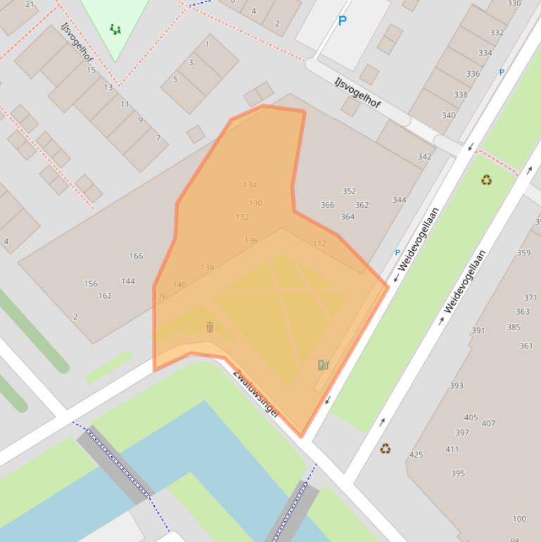 Kaart van postcodegebied 2496TM.