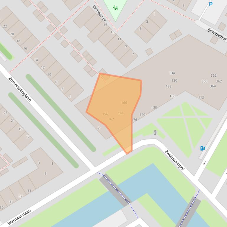 Kaart van postcodegebied 2496TN.