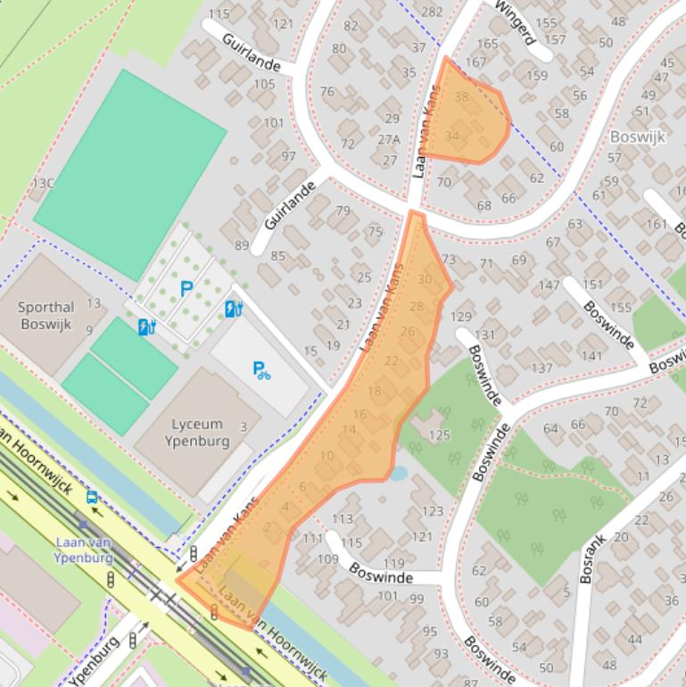 Kaart van postcodegebied 2496VA.