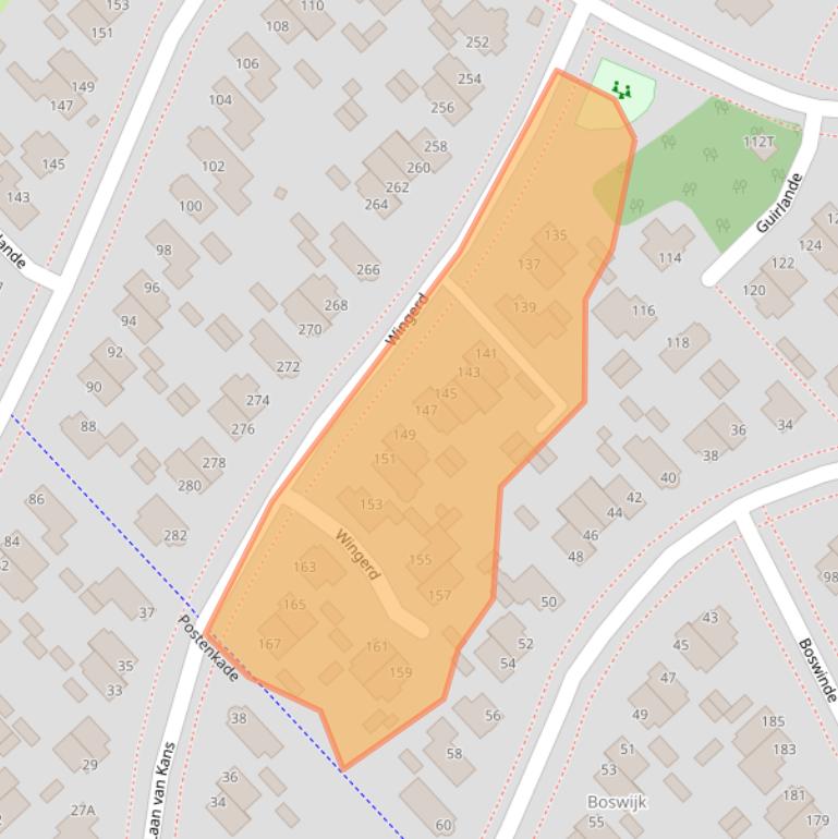 Kaart van postcodegebied 2496VN.
