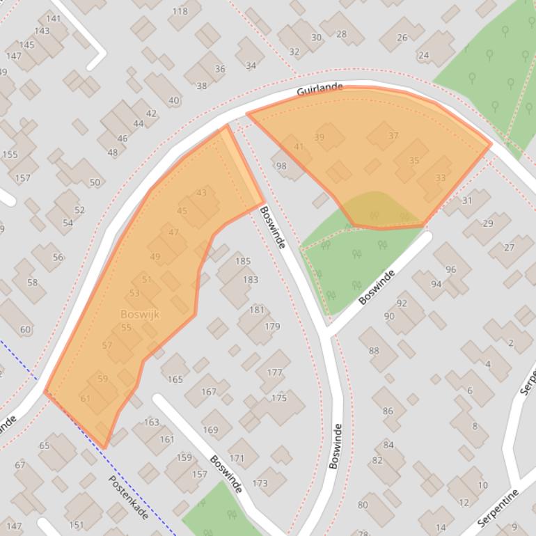 Kaart van postcodegebied 2496VZ.