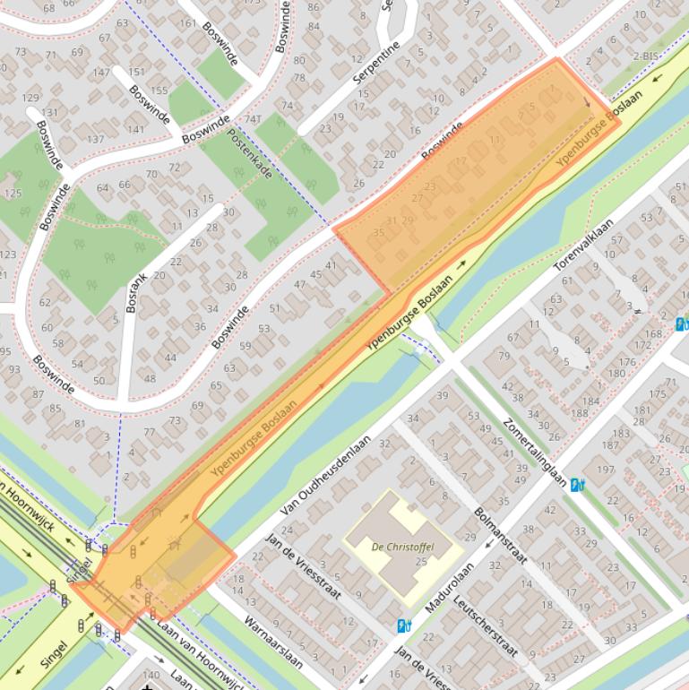 Kaart van postcodegebied 2496WC.