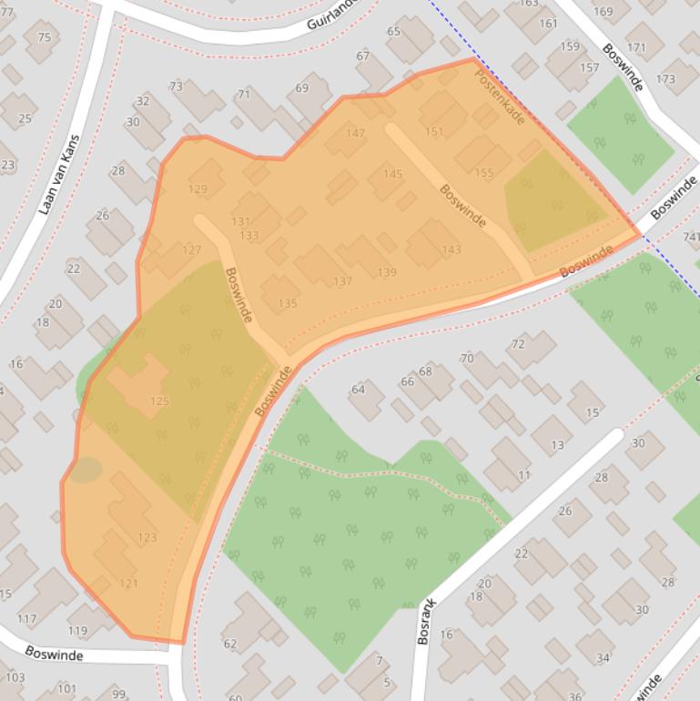 Kaart van postcodegebied 2496WH.
