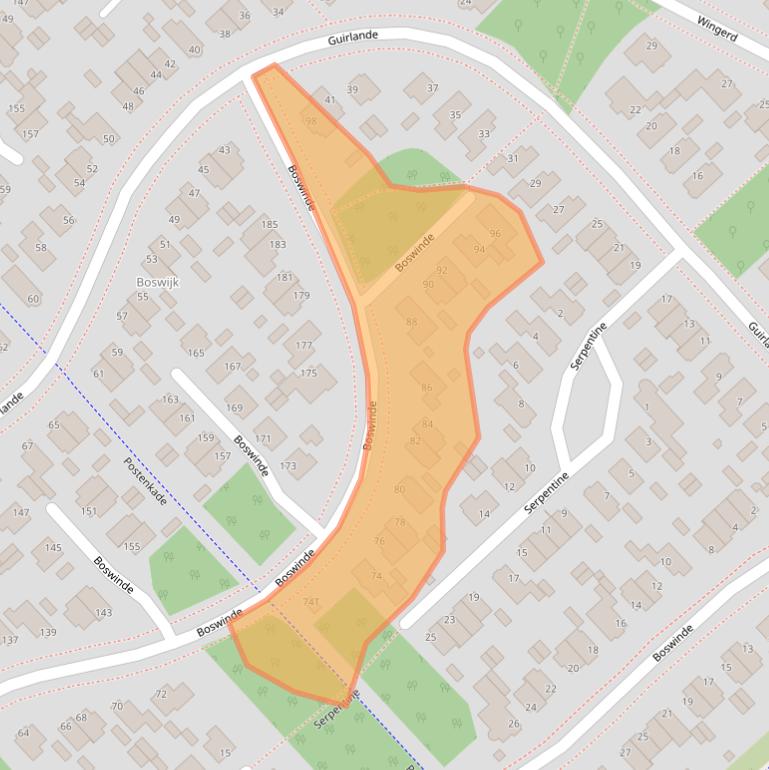 Kaart van postcodegebied 2496WJ.