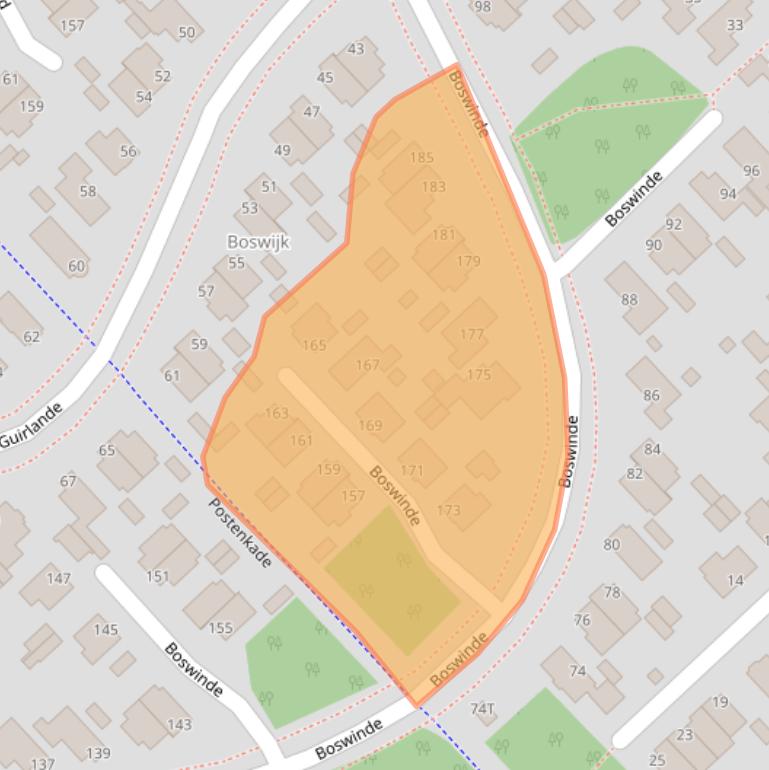 Kaart van postcodegebied 2496WK.