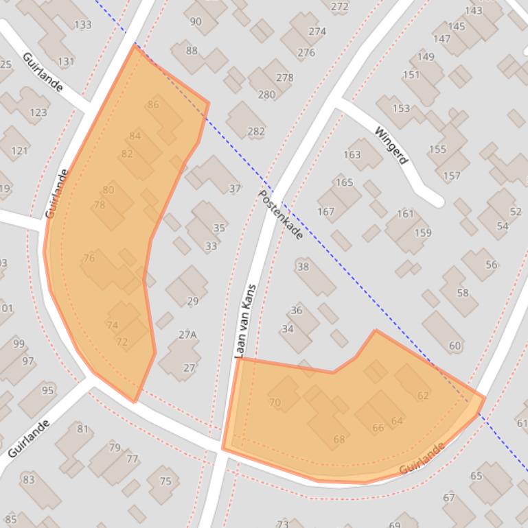 Kaart van postcodegebied 2496WN.