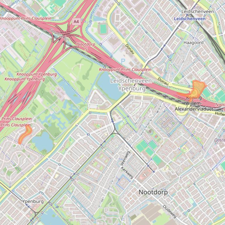 Kaart van postcodegebied 2496WX.