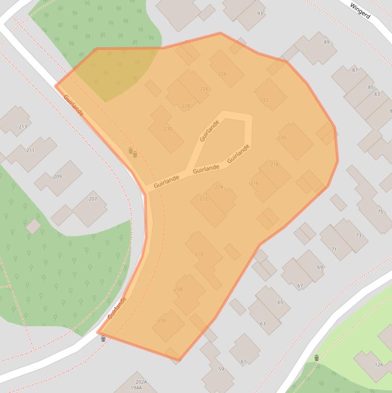 Kaart van postcodegebied 2496WZ.