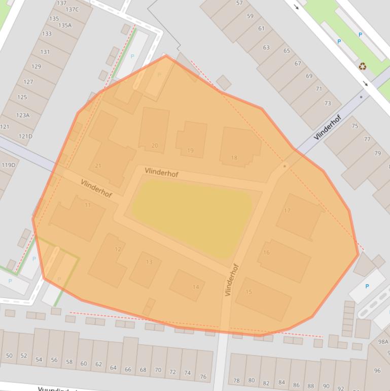 Kaart van postcodegebied 2496XK.