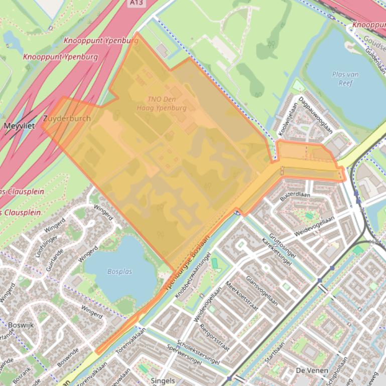 Kaart van postcodegebied 2496ZA.