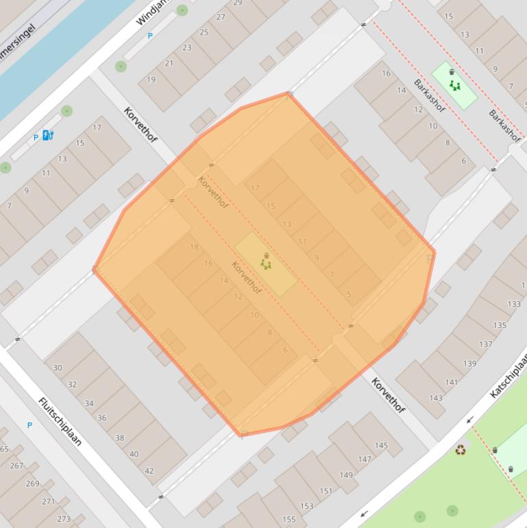 Kaart van postcodegebied 2496ZH.
