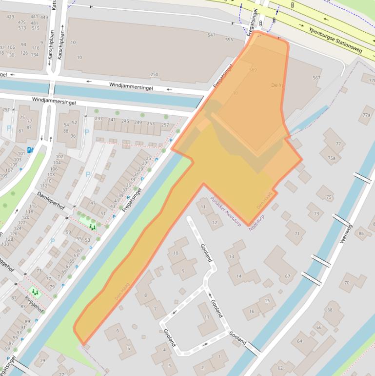 Kaart van postcodegebied 2496ZK.