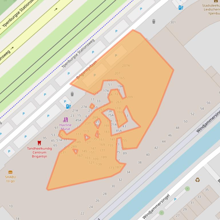 Kaart van postcodegebied 2496ZS.