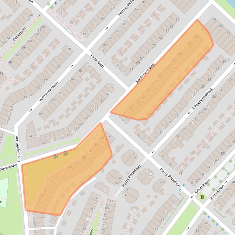 Kaart van postcodegebied 2497AL.