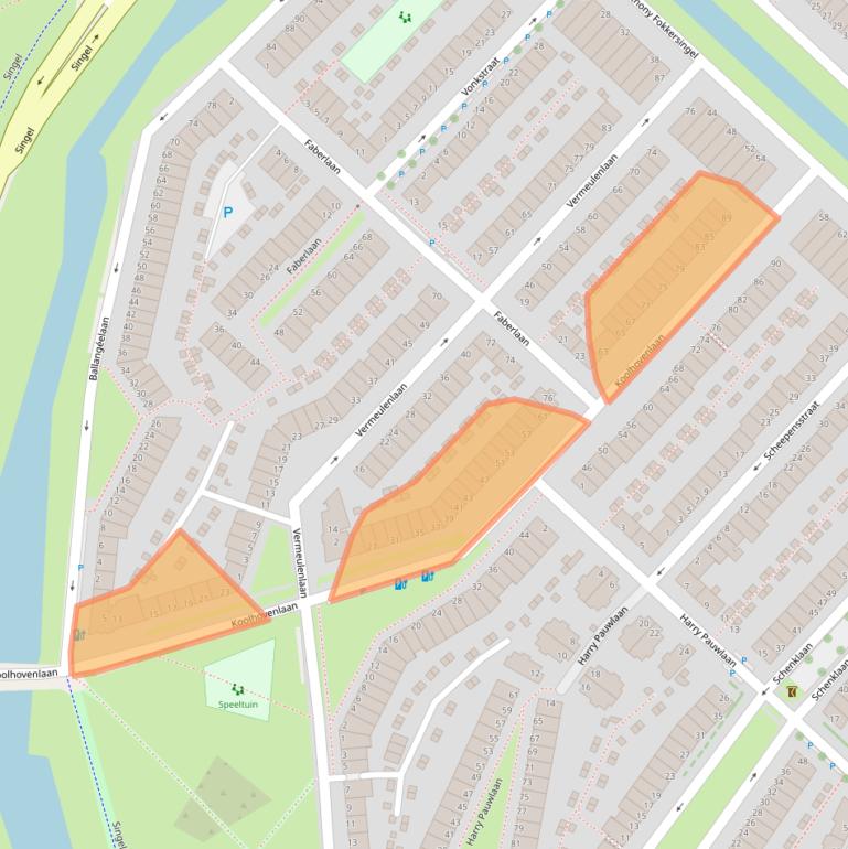 Kaart van postcodegebied 2497AM.