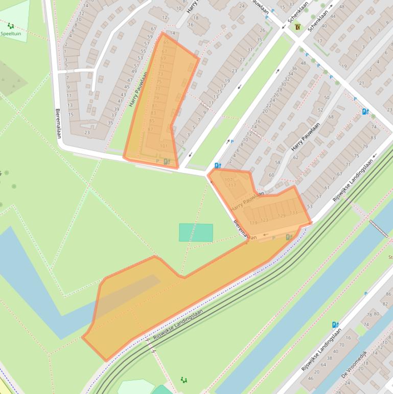 Kaart van postcodegebied 2497AX.