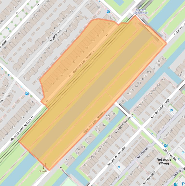 Kaart van postcodegebied 2497BE.