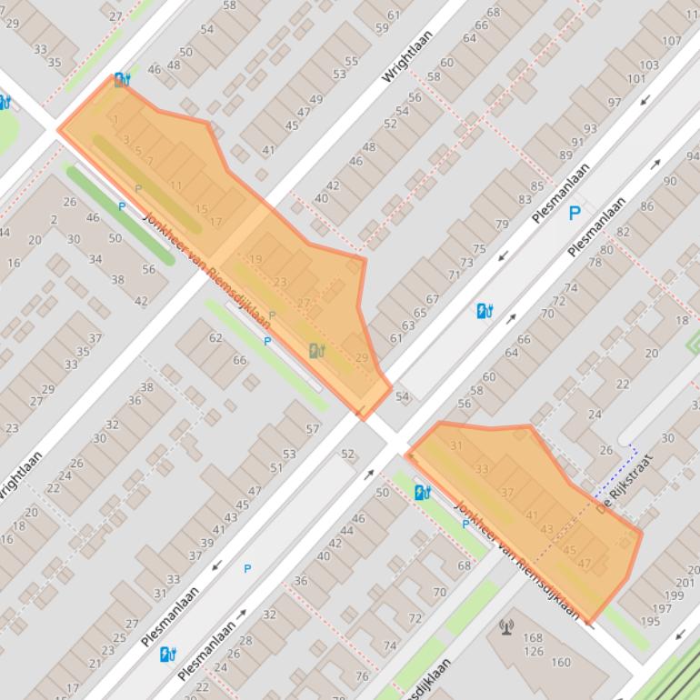 Kaart van postcodegebied 2497BX.