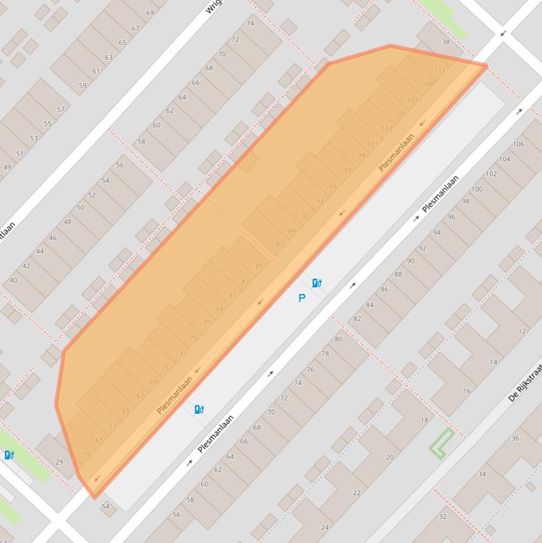 Kaart van postcodegebied 2497CE.