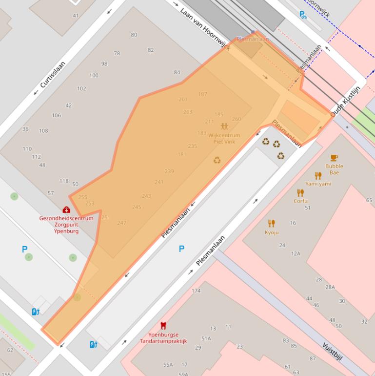 Kaart van postcodegebied 2497CH.