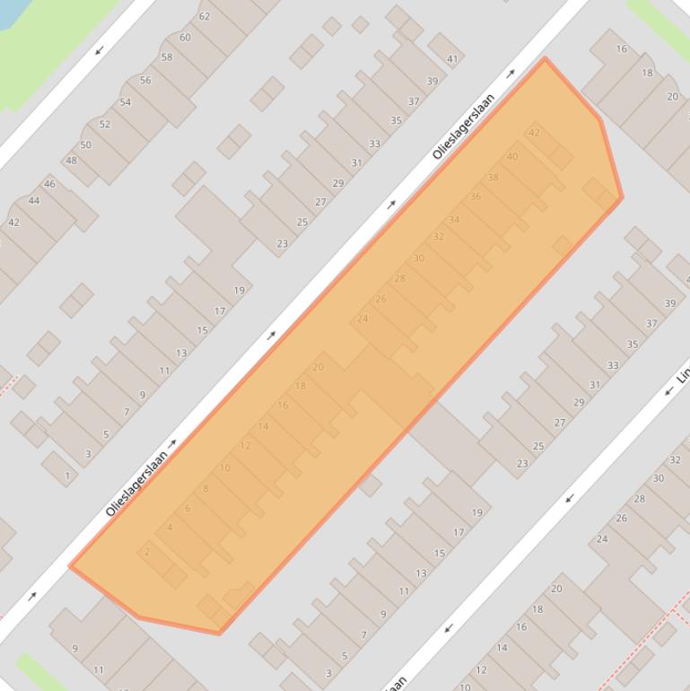 Kaart van postcodegebied 2497CT.