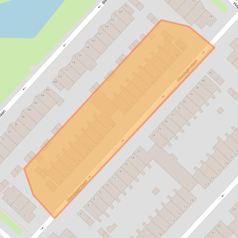 Kaart van postcodegebied 2497CW.