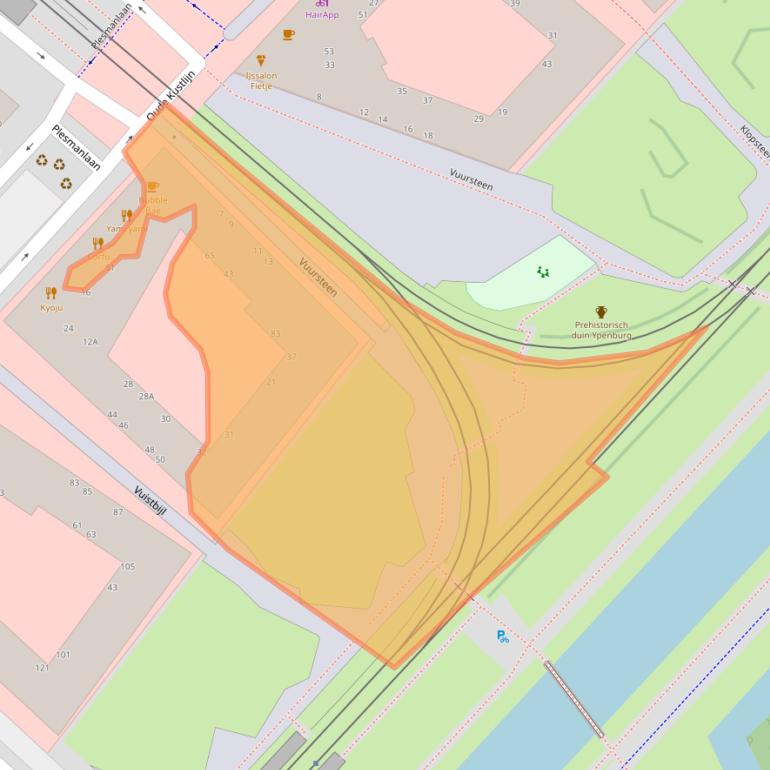 Kaart van postcodegebied 2497CZ.