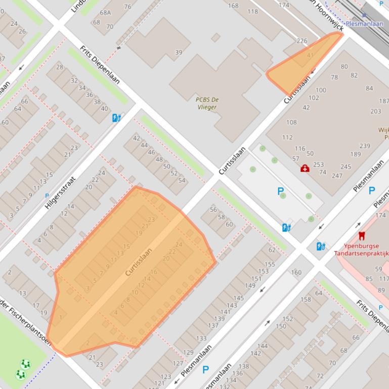 Kaart van postcodegebied 2497DE.