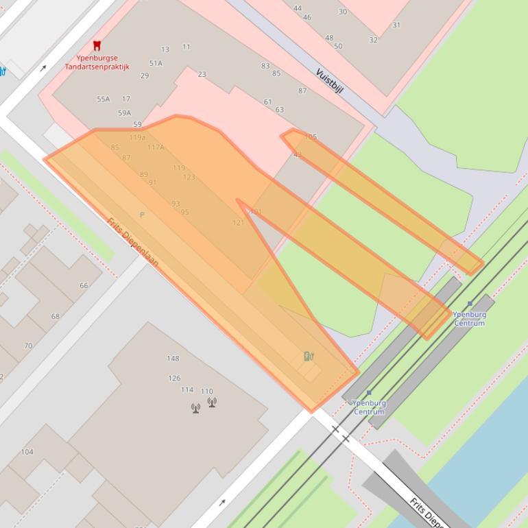 Kaart van postcodegebied 2497DH.