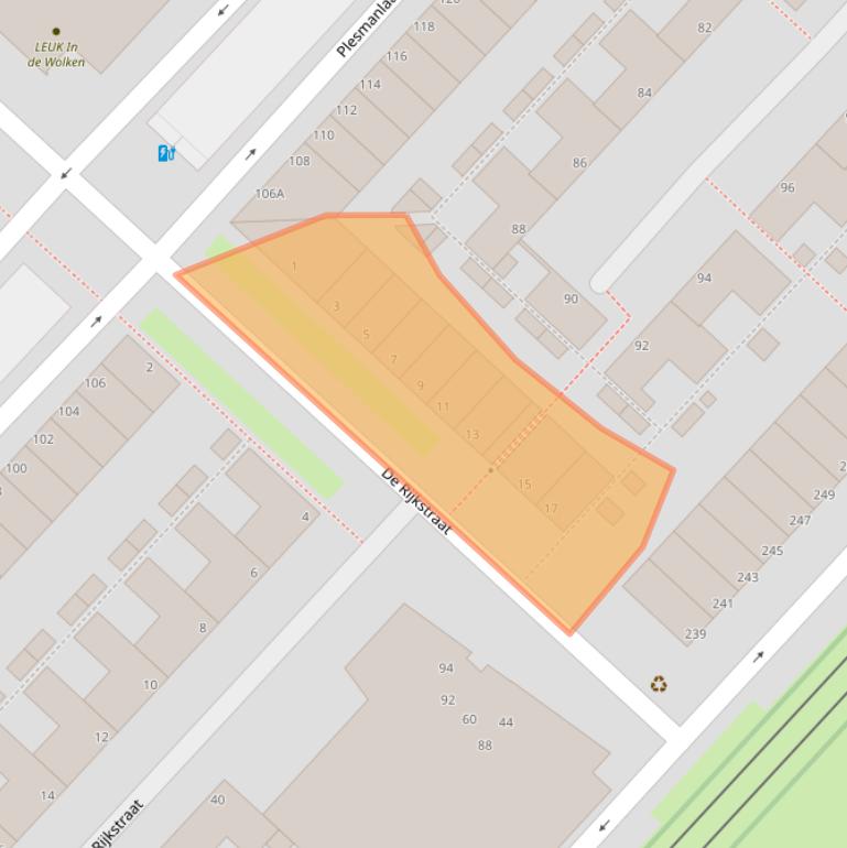 Kaart van postcodegebied 2497DS.