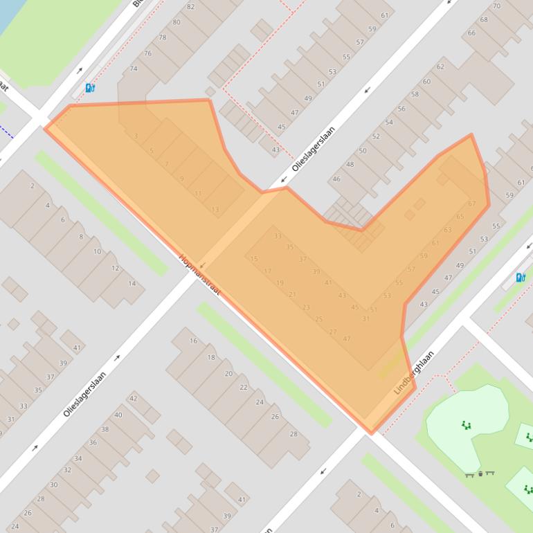 Kaart van postcodegebied 2497DW.